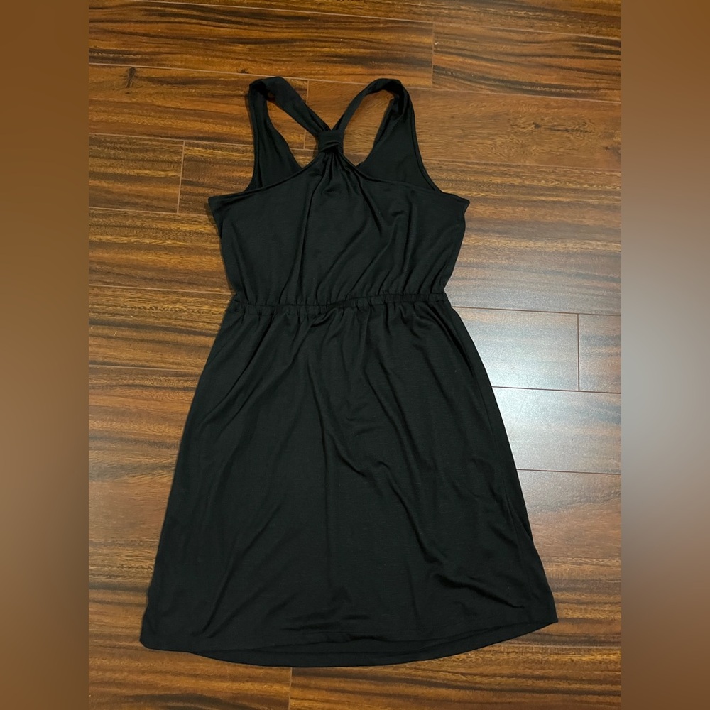 George women’s medium sleeveless dress, racerback, ruffle front, black, new - Picture 8 of 8